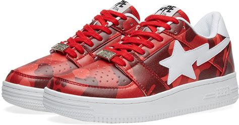 A bathing ape Colour Camo Bape Sta in Red | Lyst