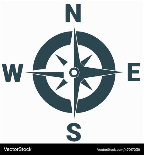 Compass wind rose north south east west Royalty Free Vector