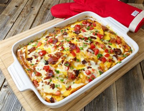 Make-Ahead Mexican Lasagna Breakfast Casserole with Dry Aged Bacon