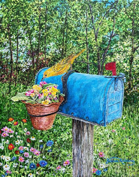 Yellow Bird Painting Original Bird Art Country Painting - Etsy