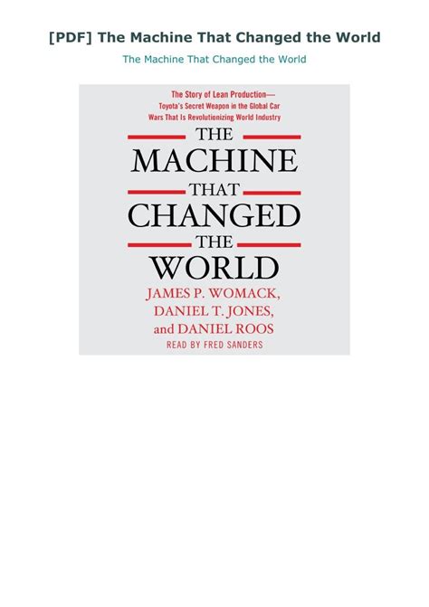 [PDF] The Machine That Changed the World | Change the world, Change ...