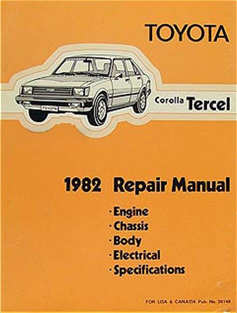 1982 Toyota Corolla Tercel Shop Manual Original No. 36148 (3A-C)
