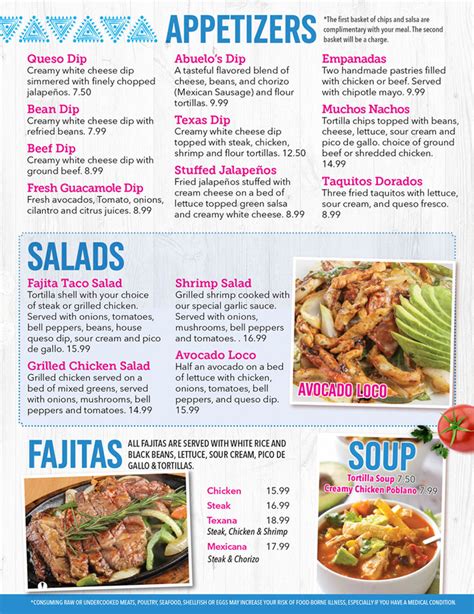 Menu – Abuelos Mexican Kitchen and Cantina