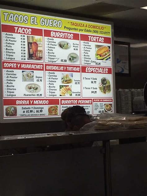 Tacos El Guero - Fontana, CA - Full Menu, Reviews, Photos