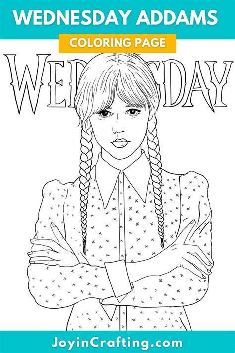 Wednesday Addams Coloring Page - Joy in Crafting