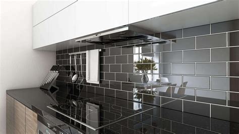 Order Black Glossy Glass Subway Tile Online | Oasis Tile