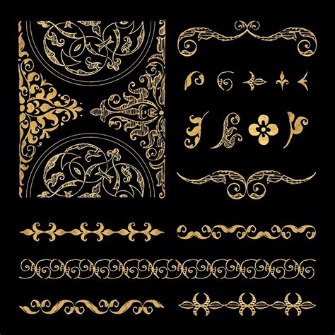 Vintage gold divider vector set, | Premium Vector - rawpixel