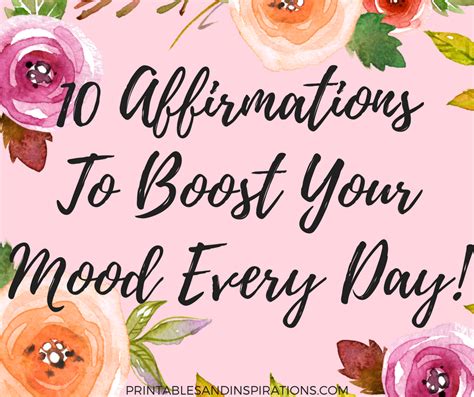 Free Printable Positive Affiirmations To Boost Your Mood Every Day! - Printables and Inspirations