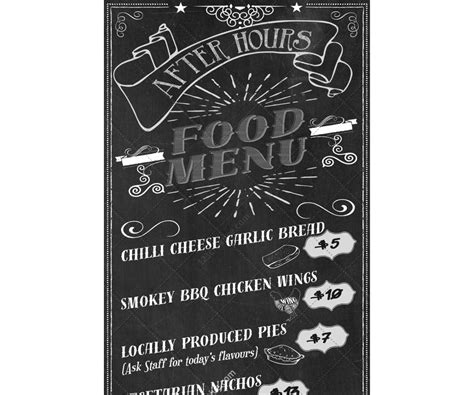 Retro Chalkboard Food Menu Template - pizza, snack bar, restaurant menu ...