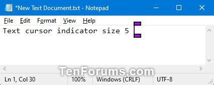 Change Text Cursor Indicator Size in Windows 10 | Tutorials