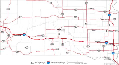 Map of South Dakota