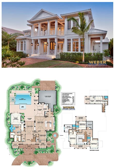 West Indies House Plan: 2 Story Caribbean Beach Home Floor Plan | West ...