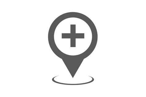 Hospital map pointer icon vector simple By Anatolir56 | TheHungryJPEG