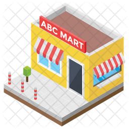 Mart Icon - Download in Isometric Style