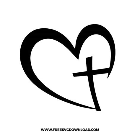 Cross Svg Heart Svg Cross Svg Silhouette Filescrosses Etsy In 2020 ...