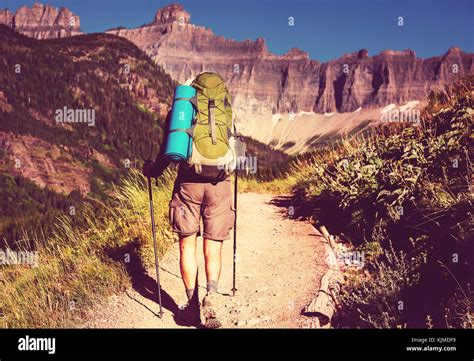 Hike in Glacier National Park,Montana Stock Photo - Alamy