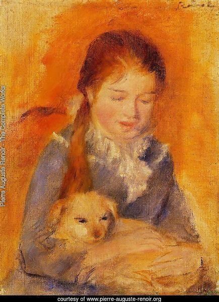 Girl With A Dog by Pierre Auguste Renoir | Oil Painting | pierre-auguste-renoir.org