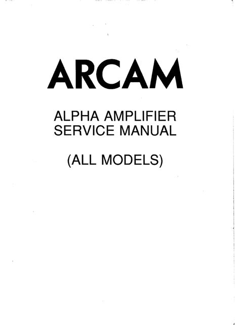 ARCAM ALPHA SERVICE MANUAL Pdf Download | ManualsLib