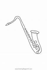 Soprano Saxophone Coloring Page For Kids  Free Saxophone Printable sketch template