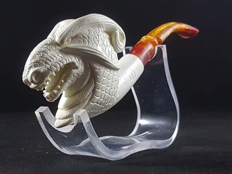 Hand Carved Ram Meerschaum Pipe - Vienna Meerschaum