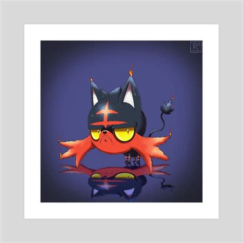 Fire Cat Litten (Pokemon), an art print by Ryan Cortez - INPRNT