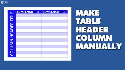 How to Make a Table Header Column Manually in Microsoft Word - YouTube