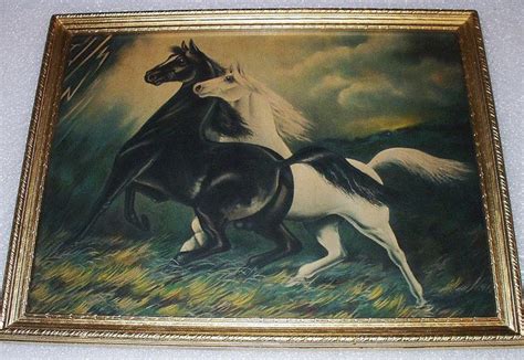 Spirited Horses No. 2 Original 1900 Black and White Horses - Etsy ...