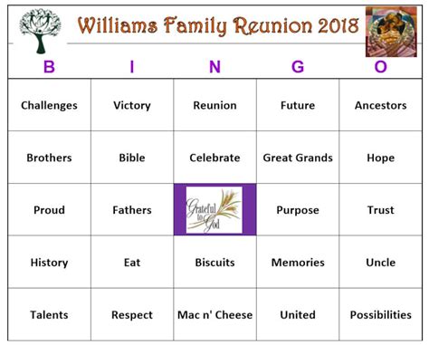 African American Family Reunion Bingo Game 30 Cards Reunion Family Themed Bingo Words Order up ...