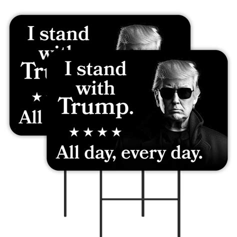 I Stand With Trump 2 Pack Double-Sided Yard Signs 16" x 24" with Metal ...