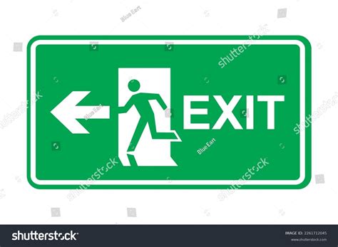 Emergency Exit Left Sign Symbol Icon Stock Vector (Royalty Free ...