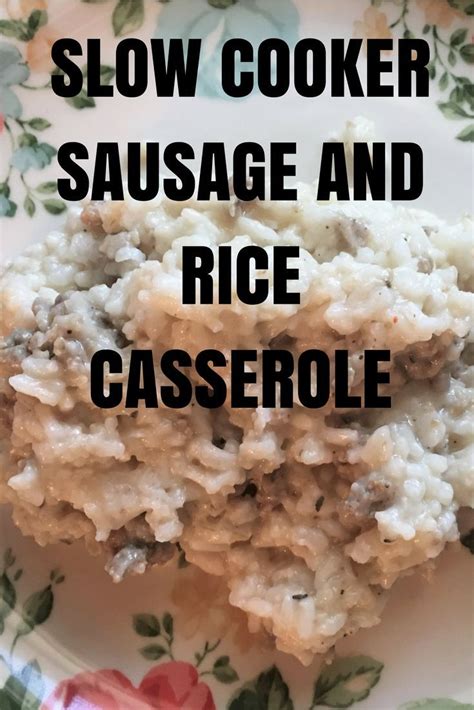 Slow Cooker Sausage and Rice Casserole | Sausage slow cooker, Sausage ...