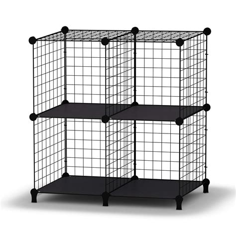 Buy HOMIDEC Wire Cube Storage, Storage Shelves 4 Cube Bookshelf Bookcase Closet Organizer and ...