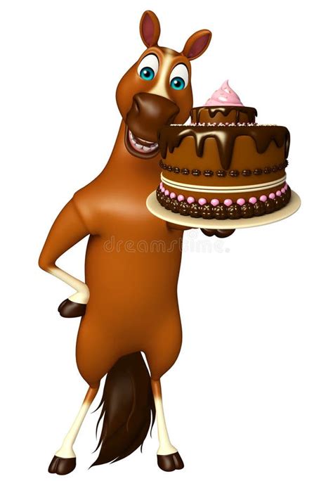 Horse Cartoon Character with Chef Hat and Burger Stock Illustration ...