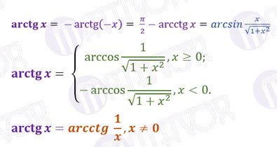 Arctangent. Identities and Formulas | MATHVOX