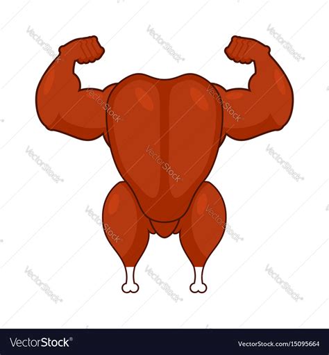 Fried turkey bodybuilder baked chicken fitness Vector Image