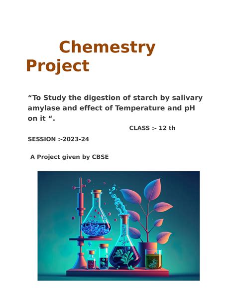 To Study the digestion of starch by salivary amylase and effect of Temperature and pH on it ...