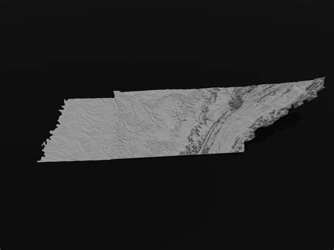 Tennessee State Topographic Map 3D Model Stl for CNC Carving - Etsy