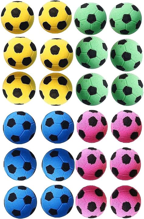 GINFH Cat Foam Ball Cat Sponge Ball Toy Cat Soccer Ball Toy (Foam Soccer Balls 24 PCS) : Amazon ...