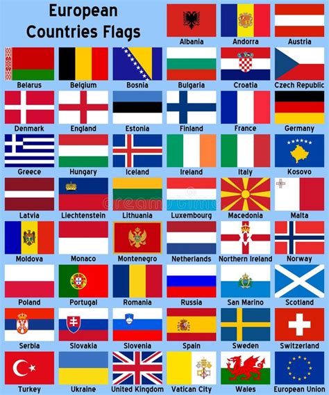 European Countries Flags Royalty Free Stock Photography - Image: 5505687