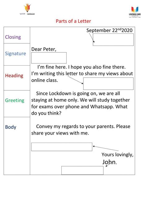 Letter Writing exercise | Live Worksheets - Worksheets Library