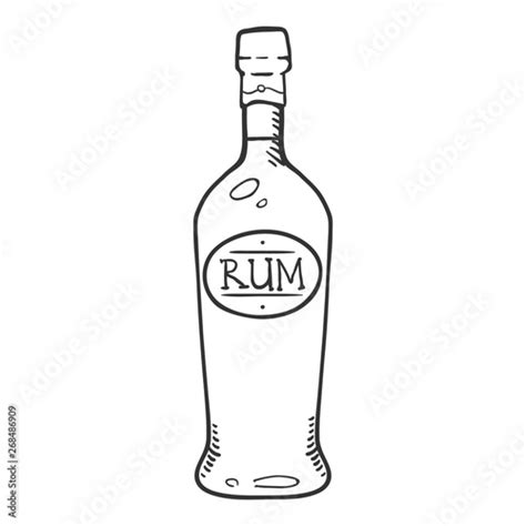 Vector Sketch Illustration - Bottle of Rum - Buy this stock vector and explore similar vectors ...