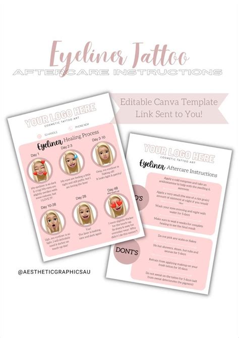 Eyeliner Tattoo Aftercare Template & Stages of Healing - Etsy Australia in 2022 | Aftercare ...