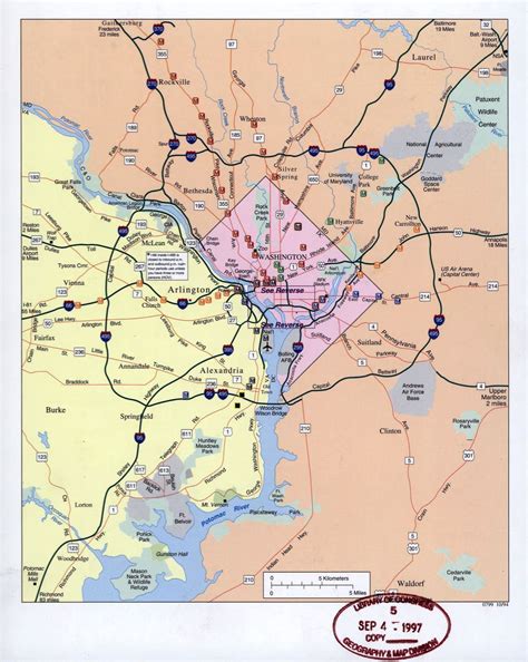 Large detailed road map of Washington Metropolitan Area - 1994 ...