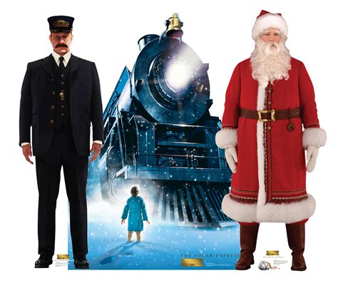 SET The Polar Express Train Conductor Santa Lifesize Cutout Christmas ...