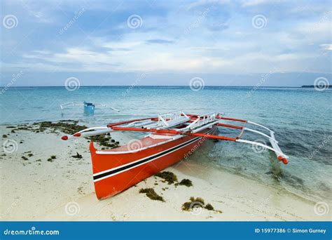 Banka, Traditional Filipino Fishing Boat At Sunset, Cebu Island, The ...