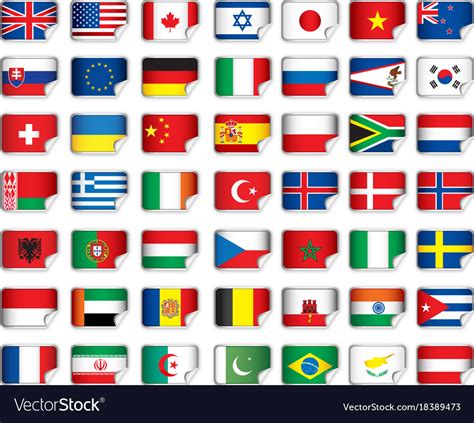 Set world flags Royalty Free Vector Image - VectorStock