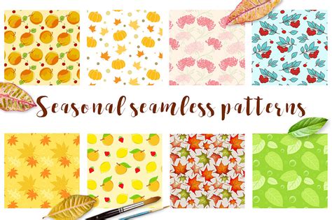 Seasonal Seamless Patterns By Artspace | TheHungryJPEG