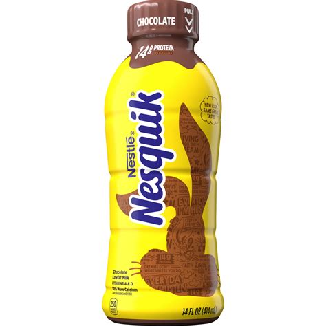 NESQUIK Chocolate Lowfat Milk | Protein Drink | 14 Fl. Oz. Bottle of Ready to Drink Chocolate ...