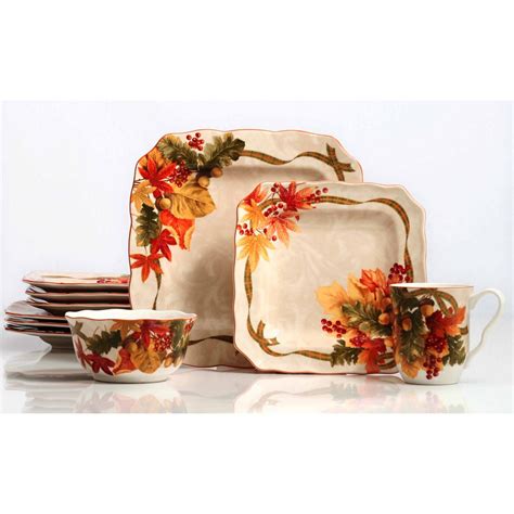 222 Fifth Autumn Celebration 16 Piece Dinnerware Set