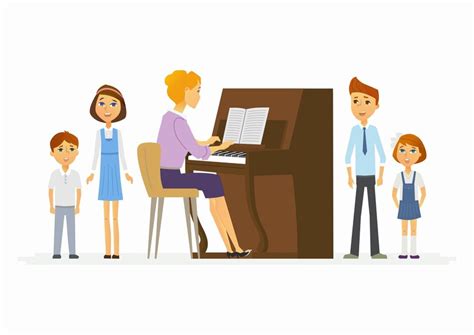 Premium Vector | Music lesson at school - modern cartoon people ...